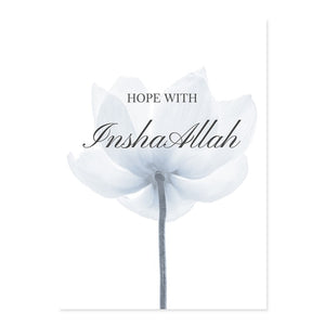 Islamic Insha Allah Blooming Floral Dandelion Blue Poster Canvas Painting Wall Art Print Pictures Bedroom Interior Home Decor