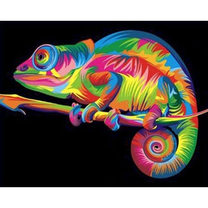 60x75 cm cadre peinture à la main par numéros acrylique animaux colorés peint à la main peinture à l'huile par numéros pour la décoration intérieure Art