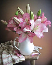 Laden Sie das Bild in den Galerie-Viewer, 60 x 75 cm Ölgemälde nach Zahlen Blumen und Frauen DIY Malen nach Zahlen auf Leinwand Wohnkultur rahmenlose digitale Malerei