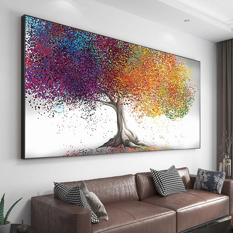 Large Size Canvas Painting Wall Art Gold Tree Painting Oil Painting Wall Poster and Print for Living Room Home Decor No Frame