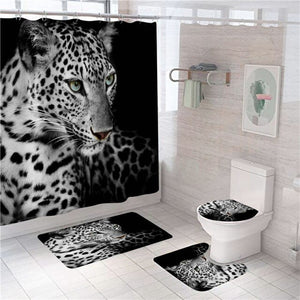 Тигр, леопард, животные, занавеска для душа, полиэстеровые шторы в ванной, комплект ковров для ванной, коврики для туалета, крутой домашний декор