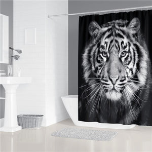 Тигр, леопард, животные, занавеска для душа, полиэстеровые шторы в ванной, комплект ковров для ванной, коврики для туалета, крутой домашний декор