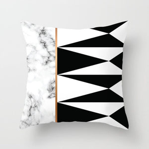 Bref marbre géométrique canapé décoratif housse de coussin oreiller taie d'oreiller Polyester 45*45 jeter oreiller décor à la maison taie d'oreiller 40507