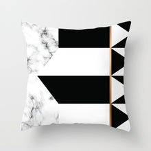 Загрузите изображение в программу просмотра галереи, Краткое мраморное геометрическое украшение для дивана, наволочка, наволочка, полиэстер 45*45, декоративная подушка, домашний декор, наволочка 40507