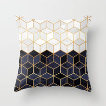 Загрузите изображение в программу просмотра галереи, Краткое мраморное геометрическое украшение для дивана, наволочка, наволочка, полиэстер 45*45, декоративная подушка, домашний декор, наволочка 40507