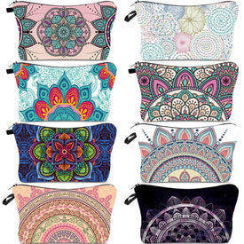 FUDEAM, bolsa de almacenamiento de viaje portátil con patrón de Mandala de poliéster para mujer, artículos de tocador, bolsa de cosméticos, bolsa de maquillaje impermeable para mujer