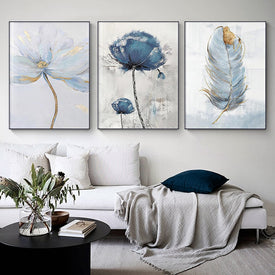 Scandinavo Fiore Arte della Tela Pittura Astratta Stampa Piuma Decorazione Immagine per Soggiorno Nordic Home Decor Poster da Parete