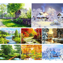 Cargar imagen en el visor de la galería, 5D Diy diamante pintura paisaje punto de cruz Kit taladro completo bordado paisaje invierno mosaico arte imagen de decoración de diamantes de imitación