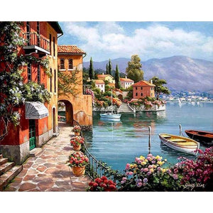 City Landscape Painting By Numbers For Adults DIY Kits HandPainted On Canvas With Framed Oil Picture Drawing Coloring By Number