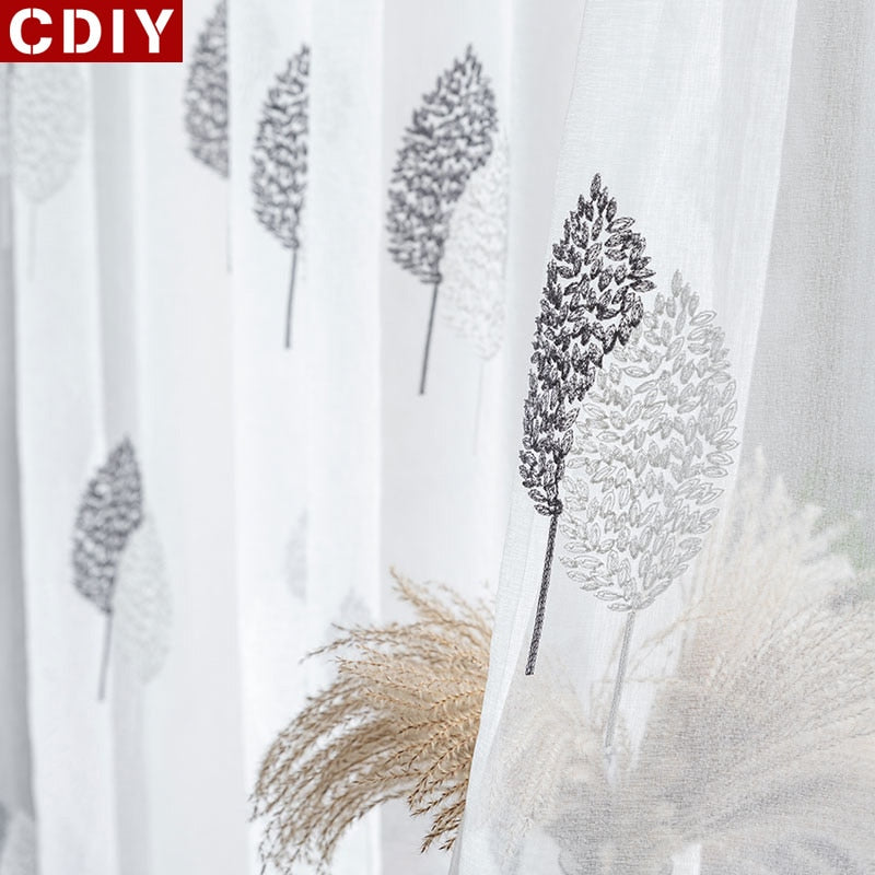 Sheer Curtains for Living Room Modern Voile Curtain Bedroom Tulle Shower Curtains Lace Window Drapes