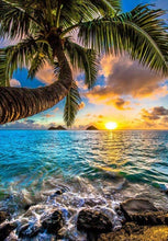 Cargar imagen en el visor de la galería, 5D DIY diamante pintura paisaje atardecer mar Kit taladro completo bordado paisaje mosaico arte imagen de diamantes de imitación decoración del hogar regalo