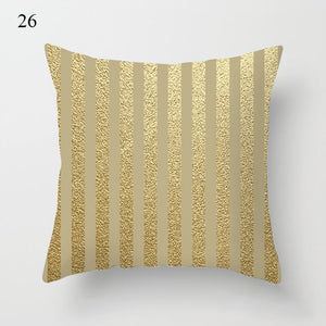 Funda de almohada con estampado de hojas doradas, funda de almohada de algodón para el hogar, cojines decorativos para sofá, fundas de asiento, funda de almohada