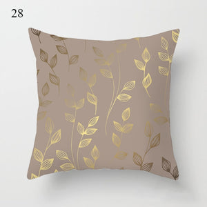 Kissenbezug mit Goldblättern, Heimbaumwoll-Kissenbezug, dekorative Kissen für Sofa-Sitzbezüge, Überwurf-Kissenbezug