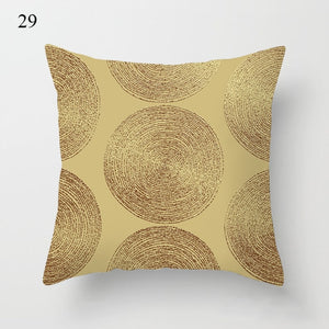 Fodera per cuscino con stampa foglie d'oro Federa in cotone per la casa Cuscino decorativo Cuscini decorativi per coprisedili per divano Federa per cuscino