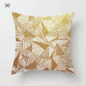 Funda de almohada con estampado de hojas doradas, funda de almohada de algodón para el hogar, cojines decorativos para sofá, fundas de asiento, funda de almohada