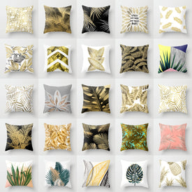 Nuove fodere per cuscini con foglie tropicali dorate Palma Monstera Agave Stampa Moderna Nordica Cuscini decorativi Fodere per divani Cuscini per divano