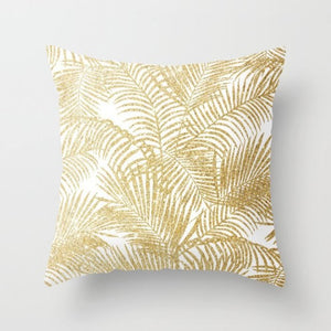 Nuove fodere per cuscini con foglie tropicali dorate Palma Monstera Agave Stampa Moderna Nordica Cuscini decorativi Fodere per divani Cuscini per divano