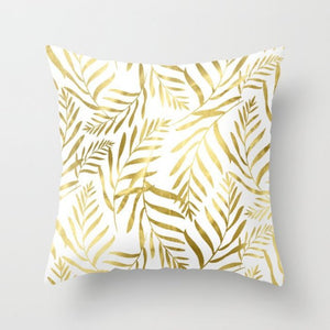 New Gold Tropical Leaves Cushion Covers Palm Monstera Agave Print Modern Nordic Decorative Pillows Case Sofa Couch Throw Pillows