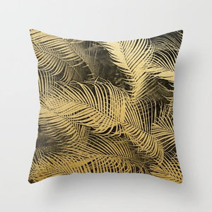 New Gold Tropical Leaves Kissenbezüge Palm Monstera Agave Print Moderne nordische dekorative Kissen Fall Sofa Couch Dekokissen