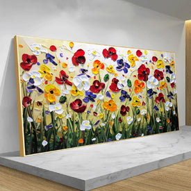 Abstrakte bunte Ölblumen-Kunst-Poster und Drucke Wand-Aquarell-dekoratives Bild-Leinwand-Malerei Cuadros für Wohnzimmer