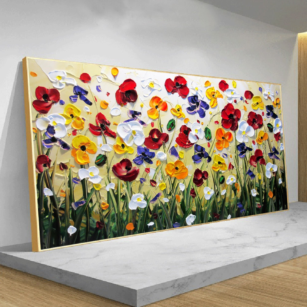 Pósteres e impresiones artísticos de flores al óleo de colores abstractos, cuadro decorativo de acuarela para pared, Cuadros de pintura en lienzo para sala de estar