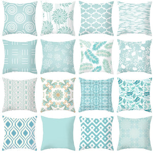 Gran oferta de fundas de cojines nórdicos de color azul claro, funda decorativa geométrica moderna para cojines, funda para sofá cama, funda para cojines, decoración del hogar