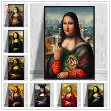 Carica l&#39;immagine nel visualizzatore della Galleria, Arte divertente nordica Mona Lisa (Mona Lisa) poster su tela soggiorno bar o pittura decorativa murale dell&#39;hotel
