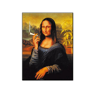 Arte divertido nórdico Mona Lisa (Mona Lisa) póster lienzo sala de estar bar o hotel pintura decorativa mural