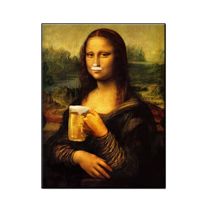 Arte divertido nórdico Mona Lisa (Mona Lisa) póster lienzo sala de estar bar o hotel pintura decorativa mural