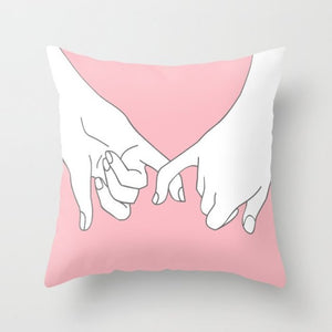 New Nordic Pink Girls Geometric Kissenbezug Hot Creative Pink Patterns Kissenbezug Modern Sofa Couch Dekorative Dekokissen