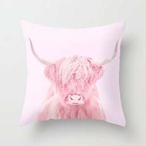 Nueva funda de cojín geométrica para niñas de color rosa nórdico, funda de almohada con patrones creativos de color rosa, cojines decorativos para sofá moderno