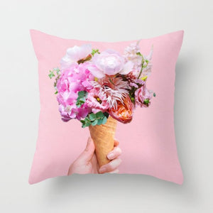 Nueva funda de cojín geométrica para niñas de color rosa nórdico, funda de almohada con patrones creativos de color rosa, cojines decorativos para sofá moderno