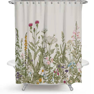 Green Tropical shower curtains Leaves Printed 3D Curtains For Bathroom Natural Plant Polyester  Waterproof Bathroom Curtains