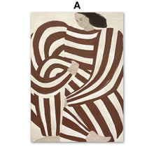 Laden Sie das Bild in den Galerie-Viewer, Abstrakte Linie Geometrie Kurve Mädchen Wand Kunstdruck Leinwand Gemälde Moderne Nordic Poster Galerie Wandbild Für Wohnzimmer Dekor