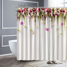 Load image into Gallery viewer, Waterproof Shower Curtain Set Pink Rose Lavender Flowers Simple Style Home Fabric Bathroom Decor Bath Curtains Hooks Wall Screen