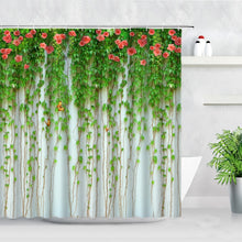 Load image into Gallery viewer, Waterproof Shower Curtain Set Pink Rose Lavender Flowers Simple Style Home Fabric Bathroom Decor Bath Curtains Hooks Wall Screen