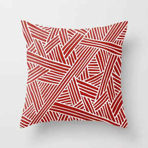 Nueva y creativa funda de cojín roja geométrica nórdica, funda decorativa moderna para cojines, sofá, asiento, poliéster, 45x45cm, cojines