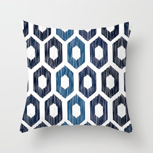 Сине-белый фарфоровый чехол для подушки с принтом, чехол для подушки в богемном стиле, мандала, геометрическая форма, современная мода, диван, стулья, декоративные подушки