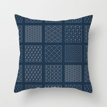 Charger l&#39;image dans la galerie, Bleu Blanc Porcelaine Impression Coussins Cas Bohème Style Mandala Géométrie Oreillers Cas Moderne Mode Canapé Chaises Coussins