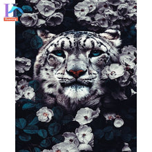 Carica l&#39;immagine nel visualizzatore della Galleria, Dipinti con i numeri con animali fai da te nei fiori Immagini ad olio Pittura fai da te Disegno Dipinto con numeri Decorazioni per la casa incorniciate