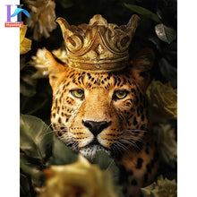 Carica l&#39;immagine nel visualizzatore della Galleria, Dipinti con i numeri con animali fai da te nei fiori Immagini ad olio Pittura fai da te Disegno Dipinto con numeri Decorazioni per la casa incorniciate