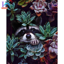 Carica l&#39;immagine nel visualizzatore della Galleria, Dipinti con i numeri con animali fai da te nei fiori Immagini ad olio Pittura fai da te Disegno Dipinto con numeri Decorazioni per la casa incorniciate