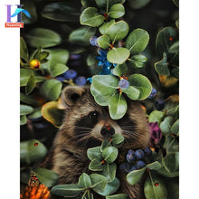 Carica l&#39;immagine nel visualizzatore della Galleria, Dipinti con i numeri con animali fai da te nei fiori Immagini ad olio Pittura fai da te Disegno Dipinto con numeri Decorazioni per la casa incorniciate