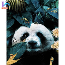 Carica l&#39;immagine nel visualizzatore della Galleria, Dipinti con i numeri con animali fai da te nei fiori Immagini ad olio Pittura fai da te Disegno Dipinto con numeri Decorazioni per la casa incorniciate