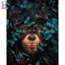 Carica l&#39;immagine nel visualizzatore della Galleria, Dipinti con i numeri con animali fai da te nei fiori Immagini ad olio Pittura fai da te Disegno Dipinto con numeri Decorazioni per la casa incorniciate