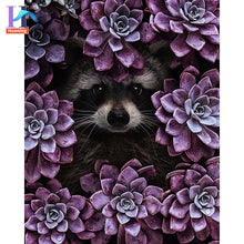 Carica l&#39;immagine nel visualizzatore della Galleria, Dipinti con i numeri con animali fai da te nei fiori Immagini ad olio Pittura fai da te Disegno Dipinto con numeri Decorazioni per la casa incorniciate