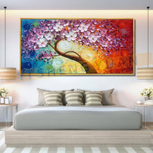 Carica l&#39;immagine nel visualizzatore della Galleria, Moderno dipinto a mano astratto grande albero dei soldi in oro fiore pittura a olio 3d su tela Home Decor immagine di arte della parete per soggiorno