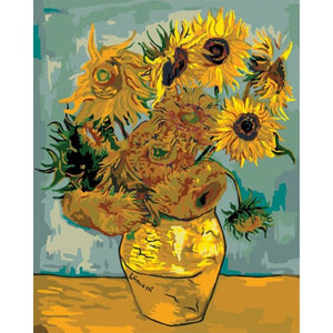 Van Gogh Oil Painting By Number Flowers Kits For Adults On Canvas With Frame Acrylic Paints Picture Coloring By Number Decor Art