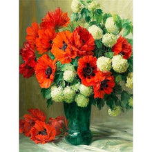 Cargar imagen en el visor de la galería, Pintura DIY por números, flores de amapola, pintura al óleo pintada a mano, dibujo sobre lienzo, adultos, niños, decoración del hogar