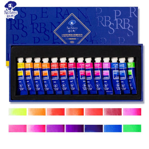 Paul Rubens Aquarellfarbe 14 leuchtende Neonfarben Farbset 5 ml Tube Opera Series Hochwertiges Pigment für Künstlerbedarf